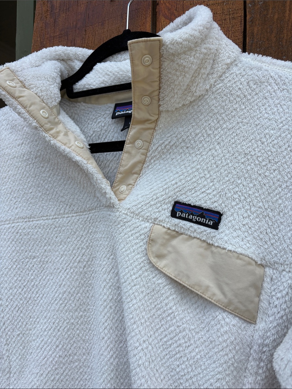 Patagonia Women’s ReTool Snap T Pullover Cream & Tan Size Large - Picture 3 of 9